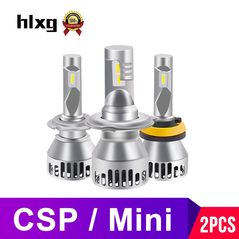 

hlxg CSP Mini H4 LED H7 H11 H8 HB4 H1 HB4 9006 9005 HB3 Car Headlight Bulbs 6000K Auto Fog Lamps Motorcycle Hi Low Beam 12V 24V