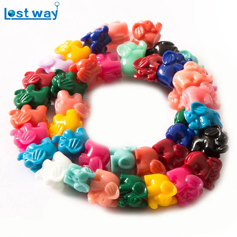 

12*10mm Summer Shell Stone multicolor Elephant Beads sea beach Loose Bead Stone Charm for DIY Jewelry Making