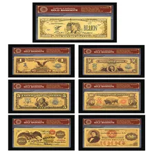 Красочные 24K золотые банкноты USD один билион доллар поддельные деньги. 999 американская банкнота для сувенира подарок 1901 1878 1899 1863
