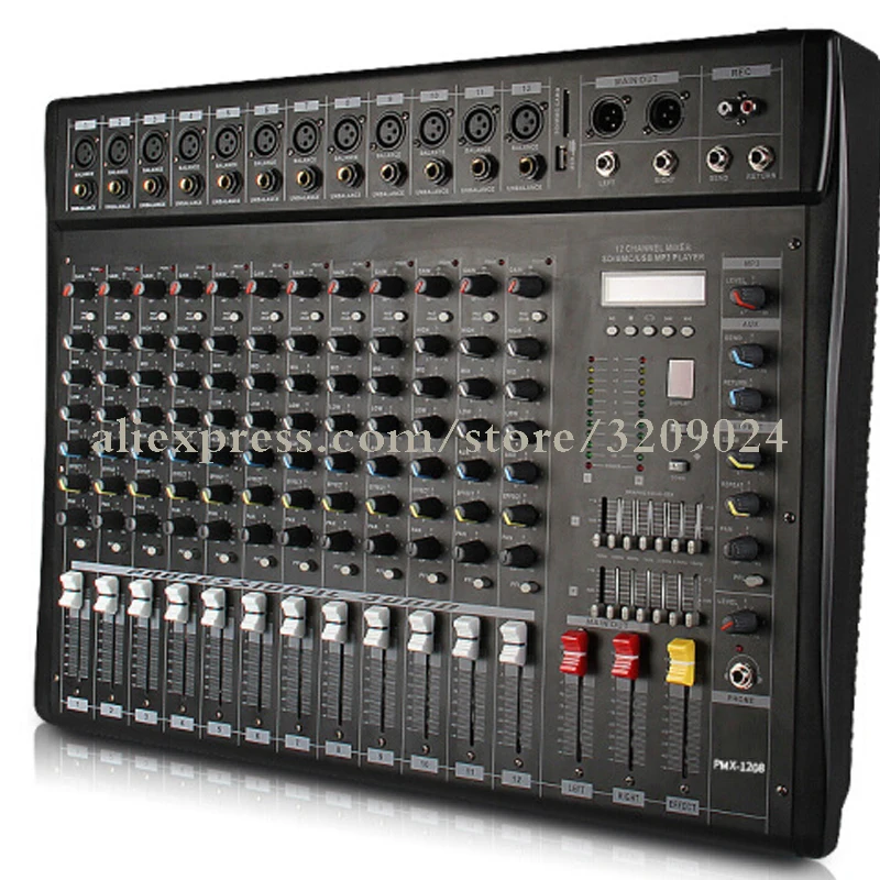 Professional 12 Channel Mixer USB MP3 CD MMC Play
