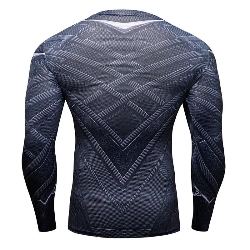 New Black Panther T-Shirt Cosplay Captain America Civil War Sport Tights T-Shirt3