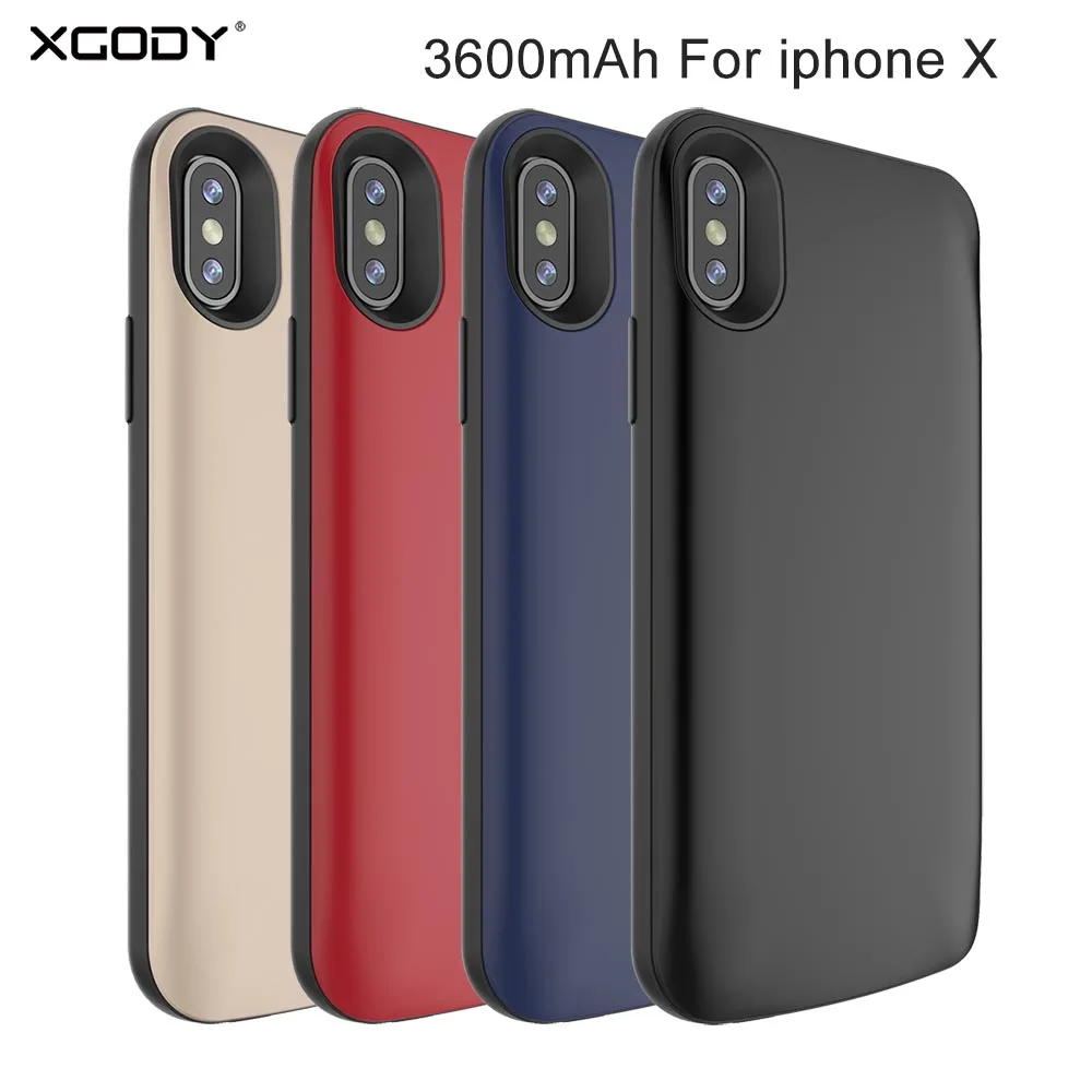 

XGODY 3600mAh Smart Power Case For iphone X Ultra Thin External Battery Case Cover For iphone X Portable Power Bank Backup Case