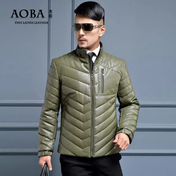 Cheap Hot sell ! 2016 winter jackets mens new korean slim stand collar men's short leather down coat fashion thin modern urban 4XL