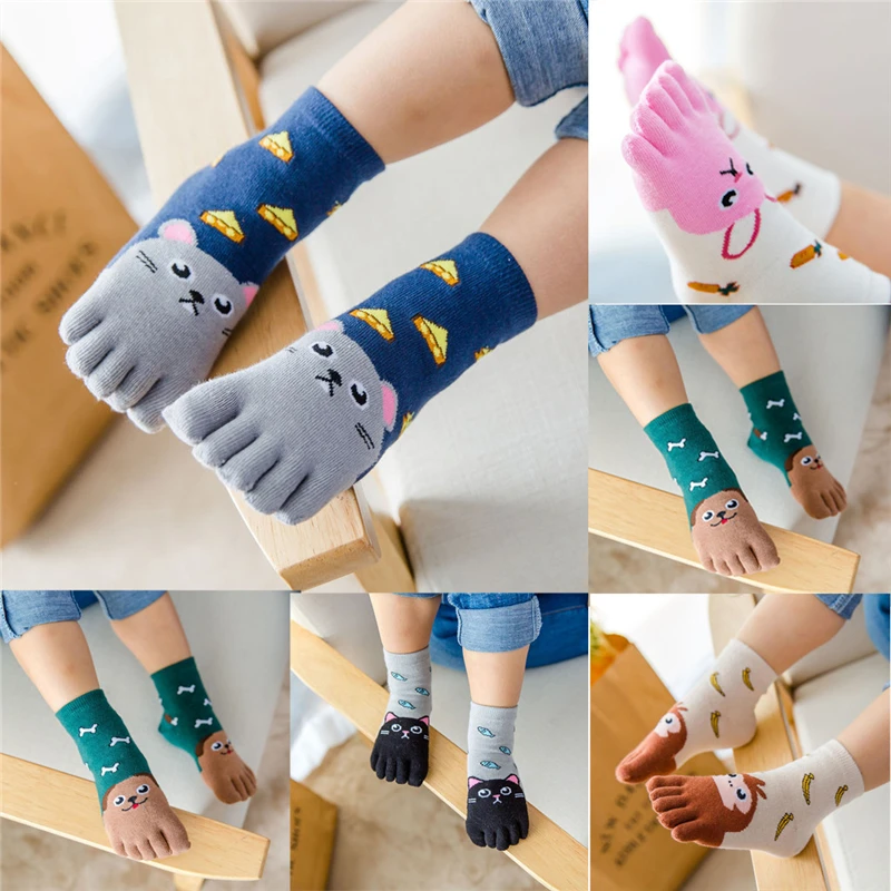 New Arrival Toddler Baby Kids Girls Boy Cartoon Animal Five Fingers Anti Slip Cotton Socks Baby Socks Anti Slip Winter B26$ (2)