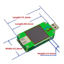 Новый RD UM24C Для APP USB 2,0 ЖК-дисплей Дисплей Вольтметр Амперметр заряда аккумулятора напряжение измеритель тока Сопротивление Кабеля Тестер