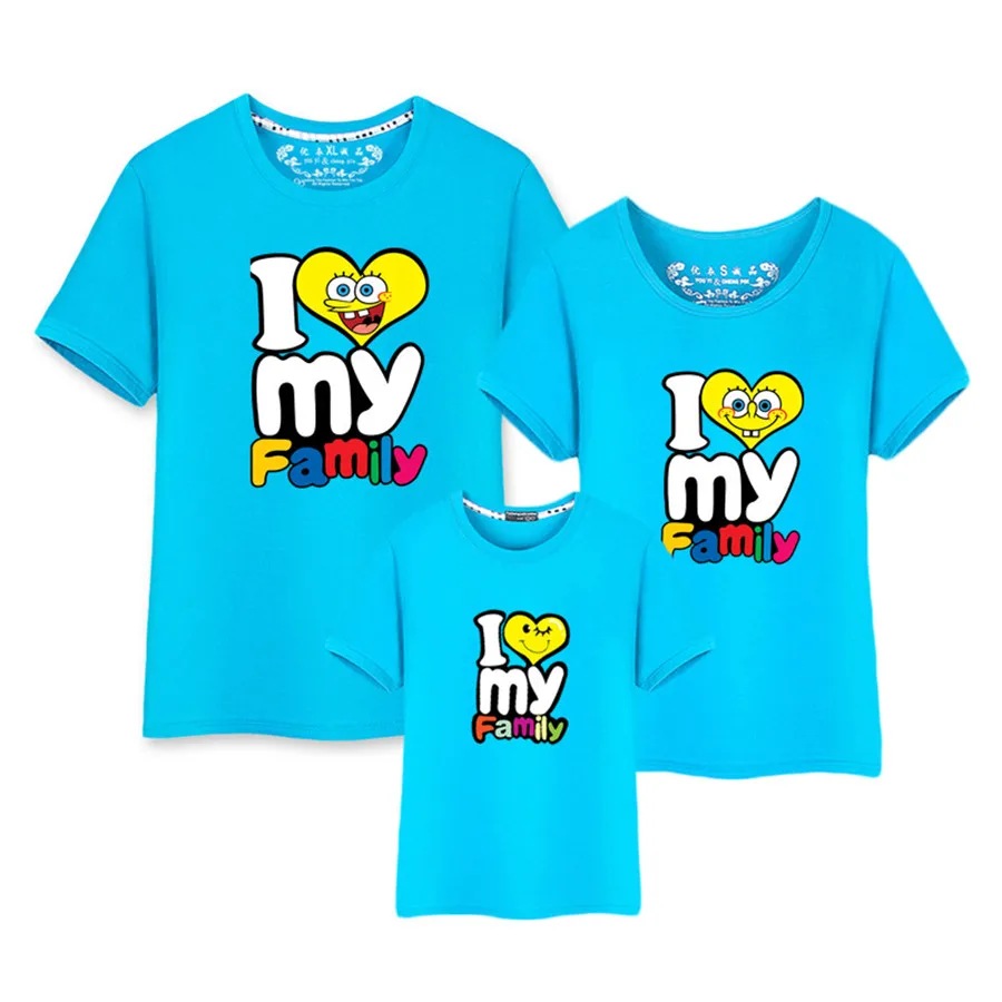 

Family Matching T Shirts I LOVE MY FAMILY Print Summer 2019Papa Bear Daddy Son Shirts Father Mother and Daughter Clothes