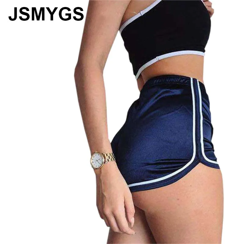 JSMYGS летние эластичные шорты Для женщин Bodycon модные гладким эластичным Высокая Талия пикантные обтягивающие шорты леди тонкий Фитнес