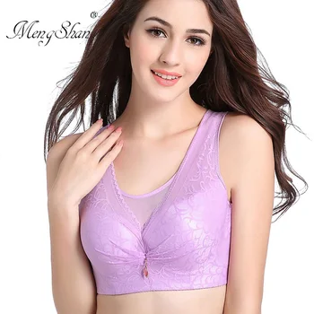 

MengShan Thin and large underwear women Close up without steel ring big size bra Anti-stripping Beauty Back plus size bra 105D
