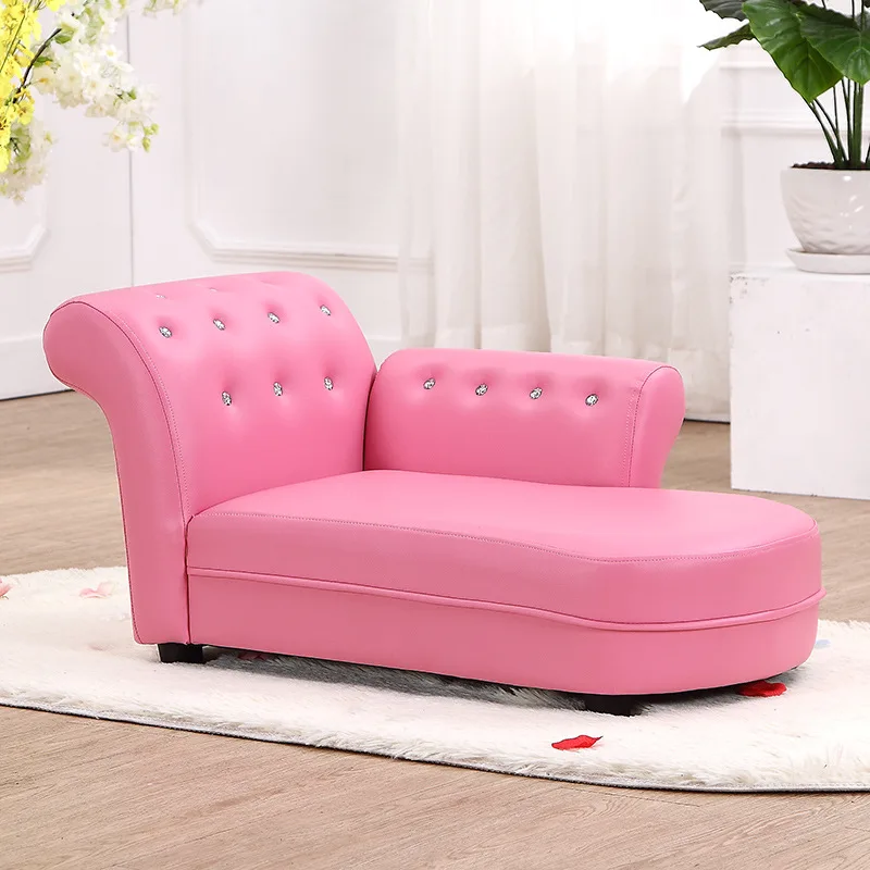 

Time-Limit!!High Quality Children Sofa Chaise Longue Chair Kindergarten Environmentally Cloth+ Sponge Recliner Pink Kid's Gift