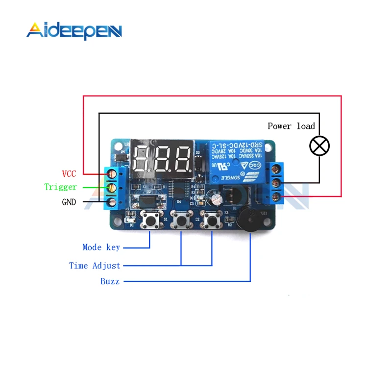 12 В постоянного тока цифровой светодиодный модуль реле задержки времени реле времени переключатель контроля времени триггер плата синхронизации PLC Автоматизация автомобильный зуммер