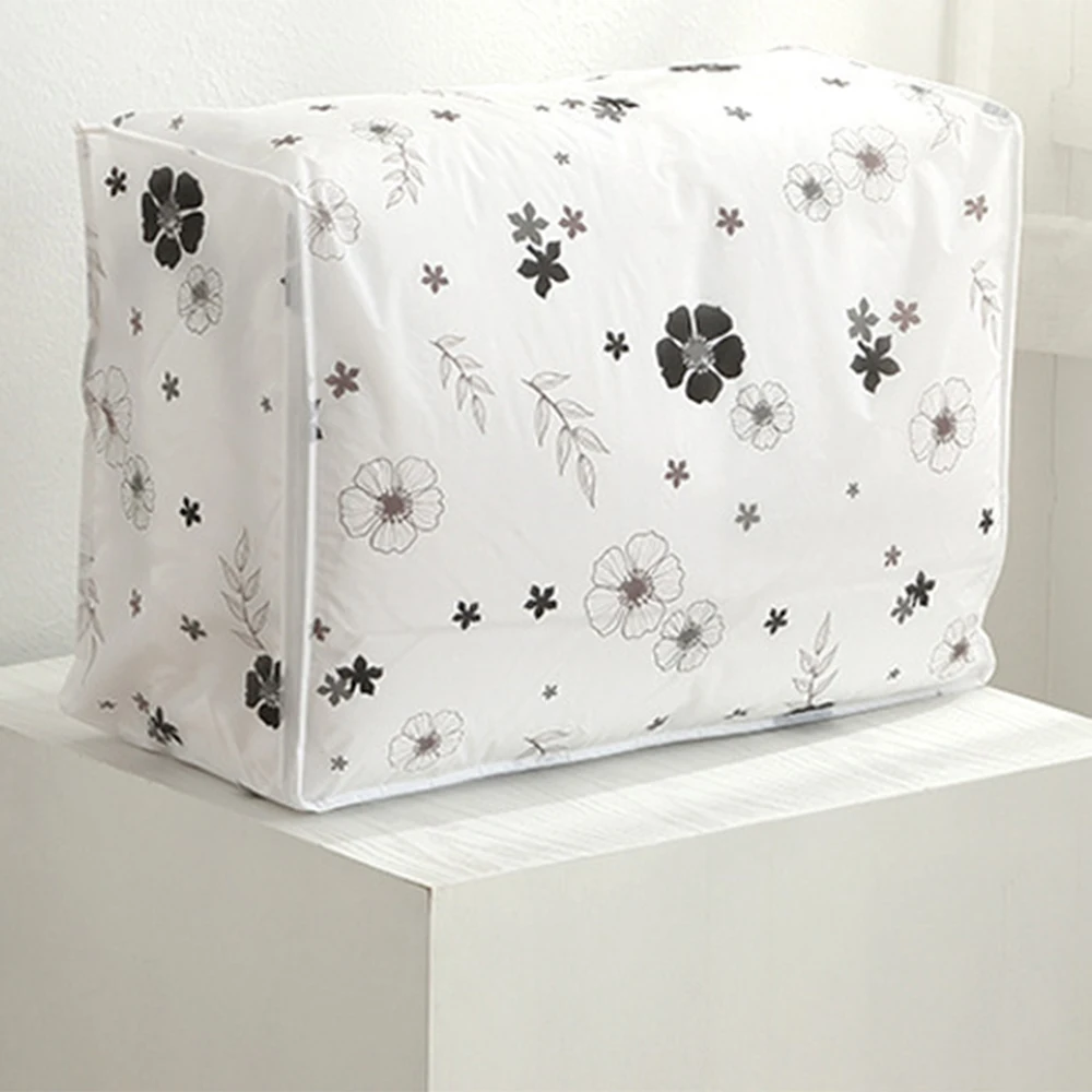 Dampproof Sorting Big Bag Wardrobe Organizer Quilt Mattress Storage Zip Bag Clothes Pillow Blanket Dust Cover Home Storage Box - Цвет: Flower