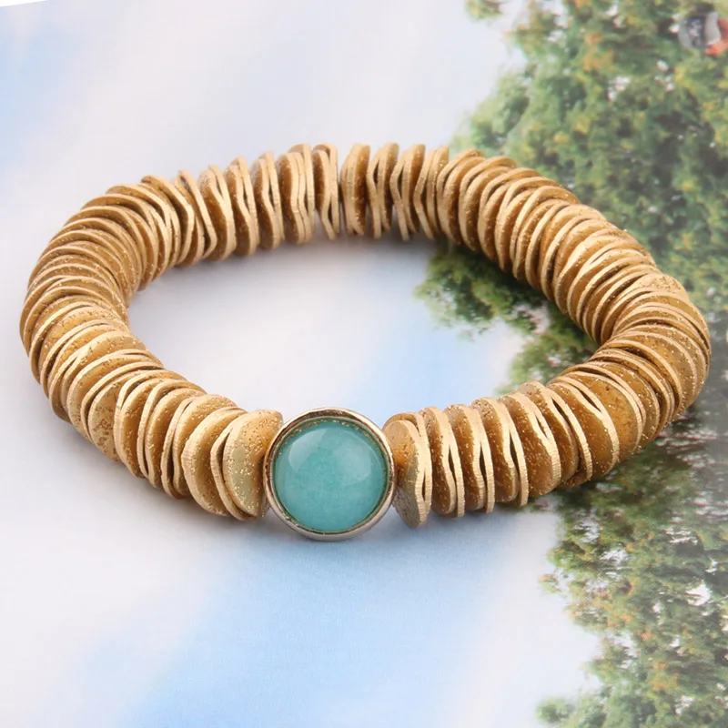 NeeFuWoFu пружинная цепь браслет медные натуральные браслеты из камней Богемия де Мадера Pulseira Estrela de Cinco эластичные перлы