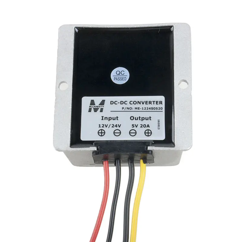 

UXCELL Power Converter Regulator DC 12V/24V(9V~35V) Step-Down to DC 5V 20A 100W Waterproof Voltage Convert Transformer