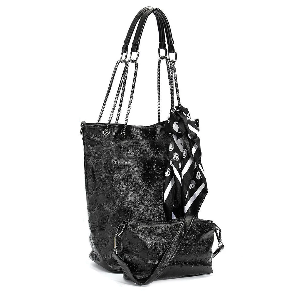 

2 Fashion Skull Women Handbag Shoulder Bag Tote Purse Leather Crossbody Bag