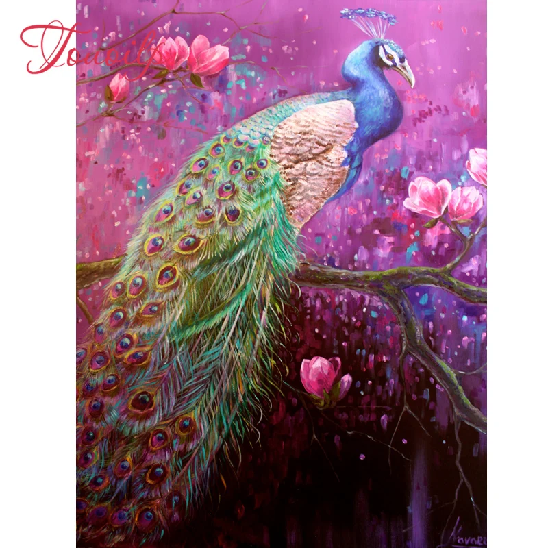 5D Square&ampround Peacock flower diy Diamond Embroidery Handmade Mosaic 5d Diy full Painting Cross Stitch Pattern | Дом и сад