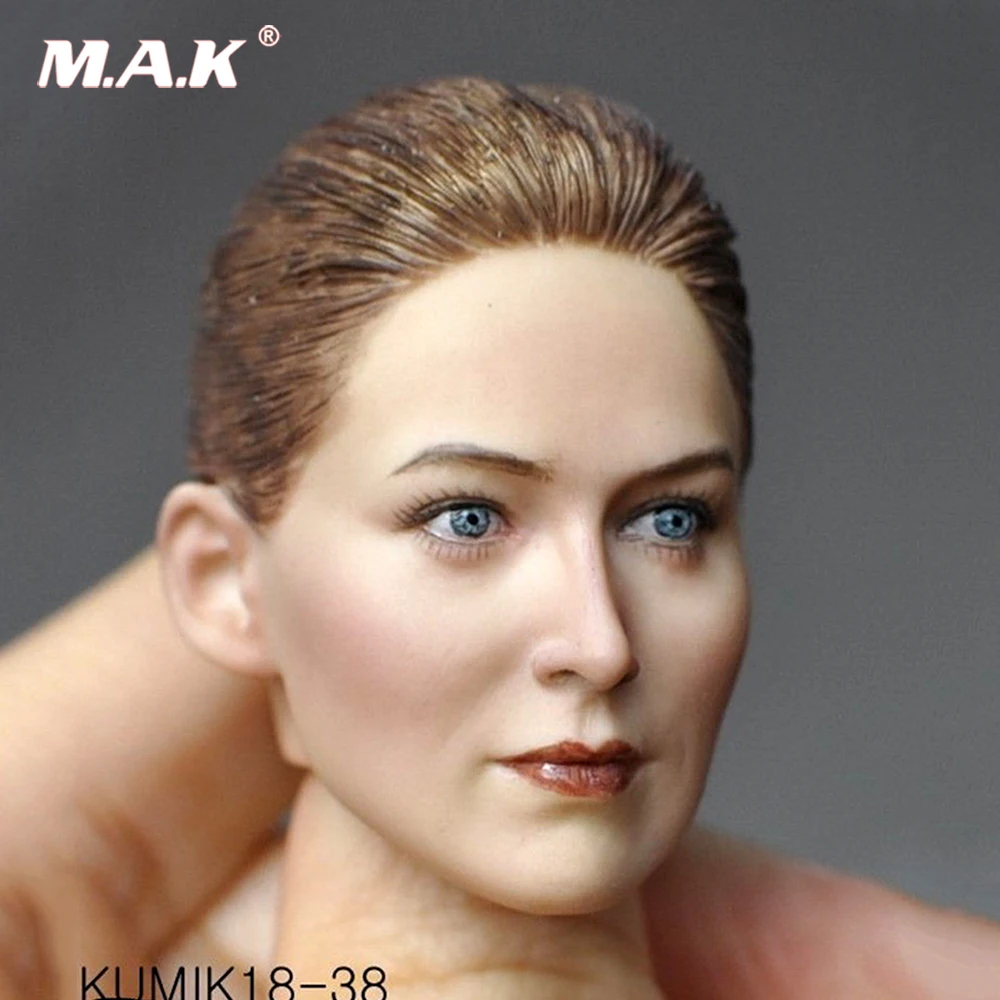 1/6 KUMIK short hair Action Figure blue eyes brown hair head Female