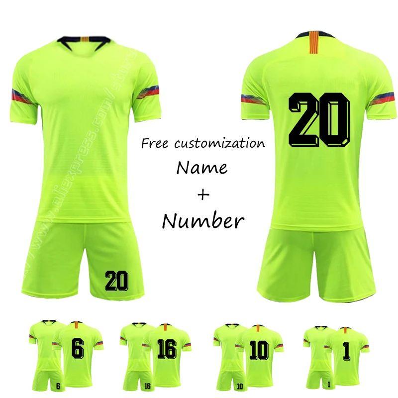 Profession Custom Football Uniform Kits 2019 2020 Soccer Jerseys Men Kids Soccer Sets Survetement Sportswear (No Badge No LOGO)