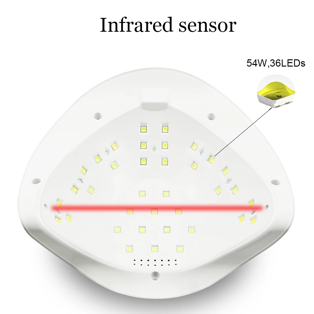  SUNX 54/72/40/36W UV LED Nail Lamp For Manicure Nail Dryer For All Gels Polish Two Hand Lamp Infrar