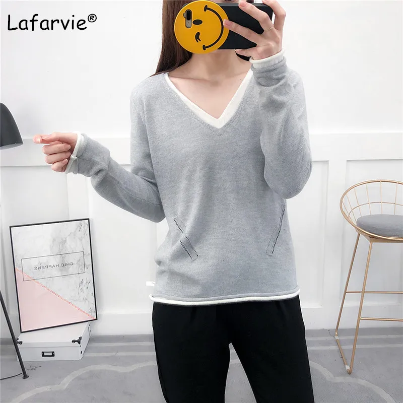 Lafarvie V-neck Knitted Cashmere Sweater Women Tops Autumn Winter Full Sleeve Soft Loose Female Pullover Knitting Sweater Camel Lafarvie V-neck Knitted Cashmere Sweater Women Tops Autumn Winter Full Sleeve Soft Loose Female Pullover Knitting Sweater Camel