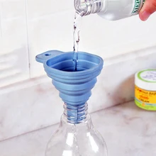 2 шт./лот, креативный складной мини-Воронка с квадратным ртом, силиконовый гель, мягкий и устойчивый к коррозии, прочный, легко моющийся кухонный инструмент