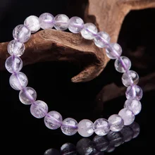 Genuine Natural Purple Kunzite Round Beads Bracelet 8mm Gemstone Cat Eye Crystal Women Men Stone Rarest Bracelet Jewelry AAAAA 14mm precious natural blue kyanite gems stone cat eye big round crystal beads jewelry powerful stretch men bracelet