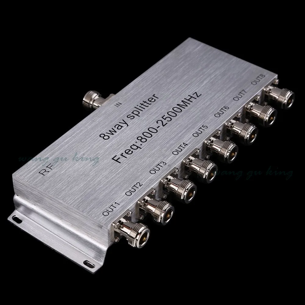 8-Way N Type Female Power Splitter 800-2500MHz Signal Booster Repeater Divider for 2g 3g 4g cdma gsm dcs pcs