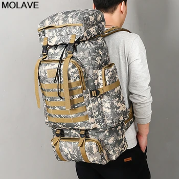 

MOLAVE Backpacks Men 80L Large Capacity Camouflage Outdoor Travel Backpack Camping Hiking Oxford Cloth Waterproof Bag Adjustable