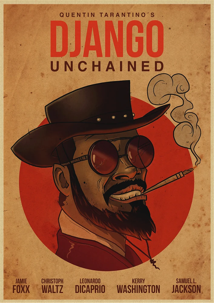 Классический фильм Django Unchained Квентин Тарантино Ретро плакат крафт-бумага кафе домашний декор стен Живопись - Цвет: Сливовый