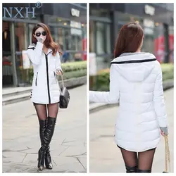 NXH зимняя новая длинная стильная зимняя одежда Женская Плюс Размер Пальто Женская куртка зимняя одежда яркая уличная верхняя одежда
