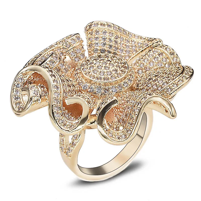 Dolaime, кубические кольца для женщин, защита от солнца, тип цветка, модные кольца золотого цвета, ювелирные изделия, бижутерия, опт, R631