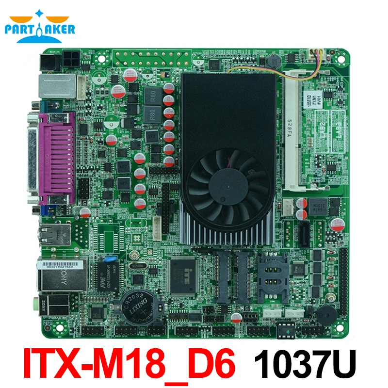 1037u DC 12 В двойной 24 бит LVDS pos промышленные Материнские платы ATM мини-itx промышленных