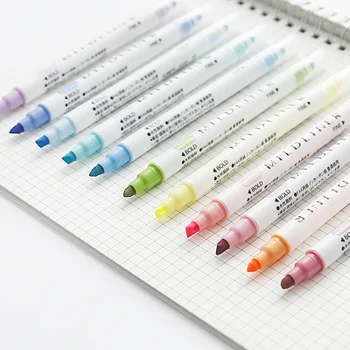 

12 Colors Highlighter Pen Set Dual Tips School Highlighters For School