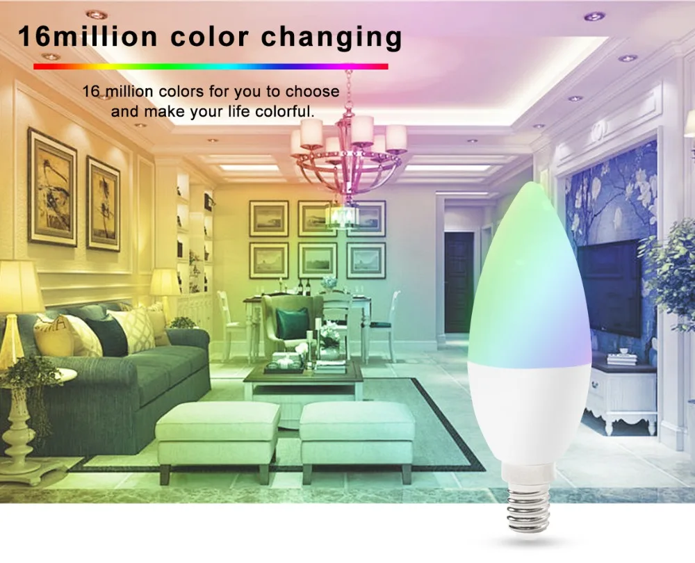 Zigbee zll led 4 W RGB + CCT свеча свет лампы смартфон приложение управления AC100-240V E12/E14 работать с Amazon Echo Бесплатная доставка