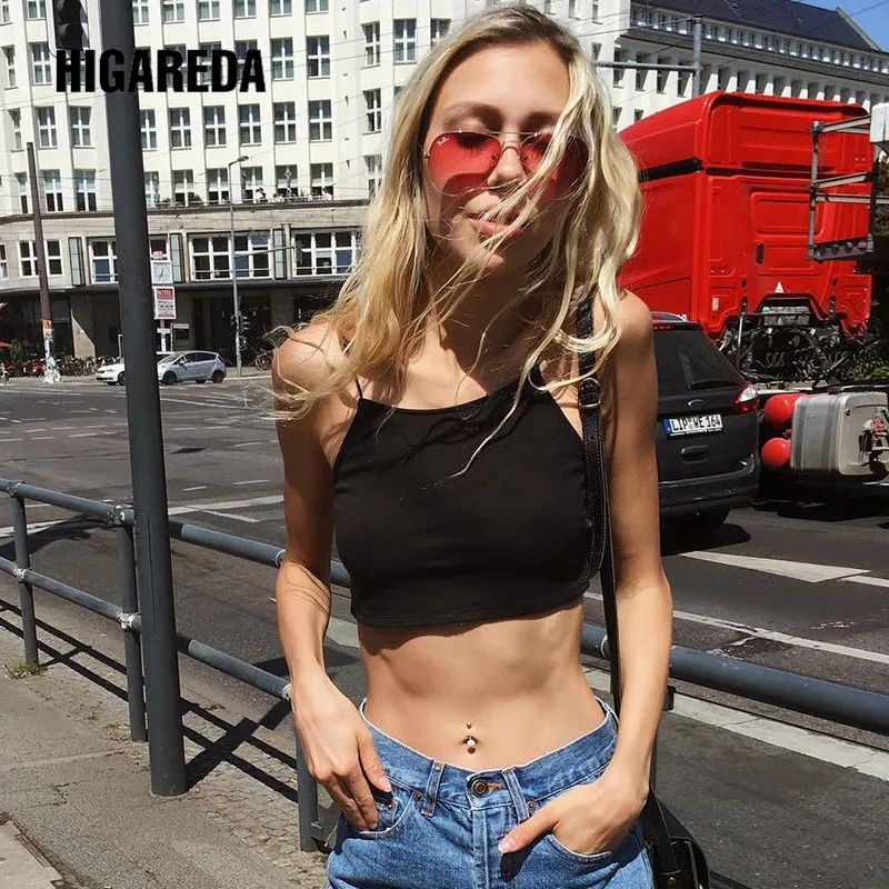 

Backless Bandage Camis Women Crop Top Solid Black Of Shoulder Sexy Summer Fashion Cotton Streetwear Feminino Tank Tops