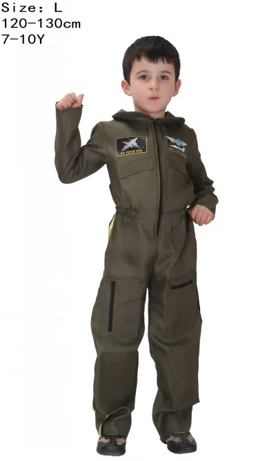 Костюм на Хэллоуин, одежда для мальчиков, Детский Костюм Пилота спецназа, Космический костюм, костюмы астронавтов, косплея для детей - Цвет: Pilot L