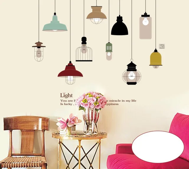 Pendant Lamp Wall Sticker Vinyl Stickers Chandelier Decal Diy Pendant Lamp Wall Sticker Vinyl Stickers Chandelier Decal Diy Home Decor