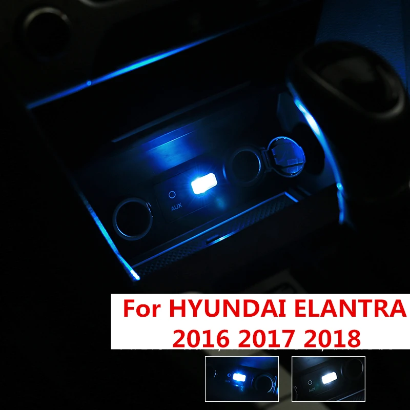 USB LED mini Wireless Car Interior Ambient Lighting Atmosphere Decorative Mild Light For hyundai Elantra 2016 2017 2018 | Автомобили и