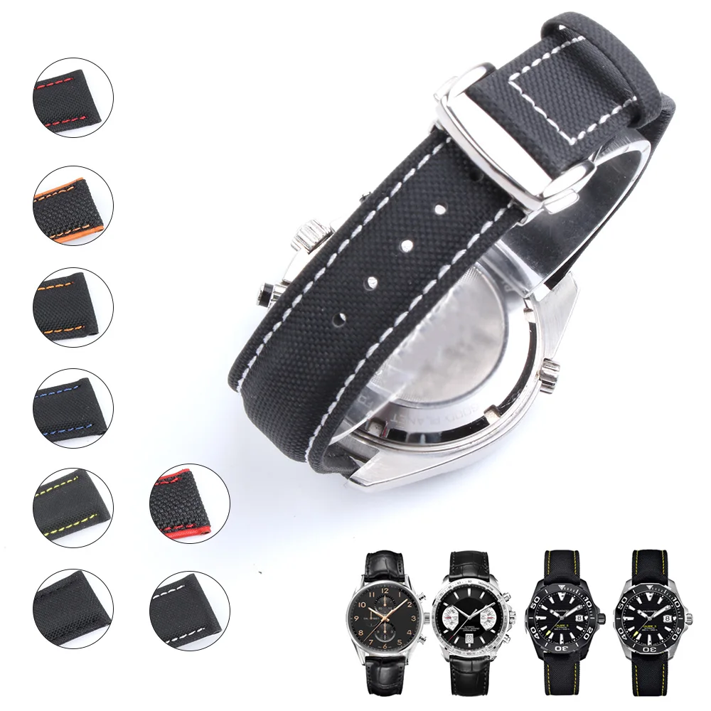 Ремешок тканевый для мужских часов нейлоновый браслет Black Bay Omega Seamaster Speed Planet Ocean 600