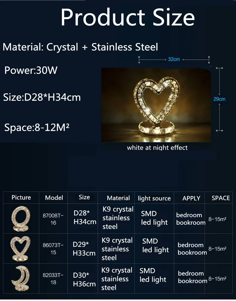 K9 кристалл Лампы для мотоциклов Сердце формы crystal led Настольные лампы спальня тумбочка свадьба Высококлассные декоративные настольные лампы AC90-260V
