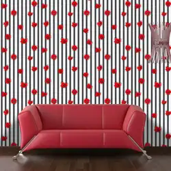 Вертикальные полосы Wall Бумага детей номеров красный цветок ПВХ девушка Спальня стены Бумага модные Гостиная стены Бумага s Настенный декор