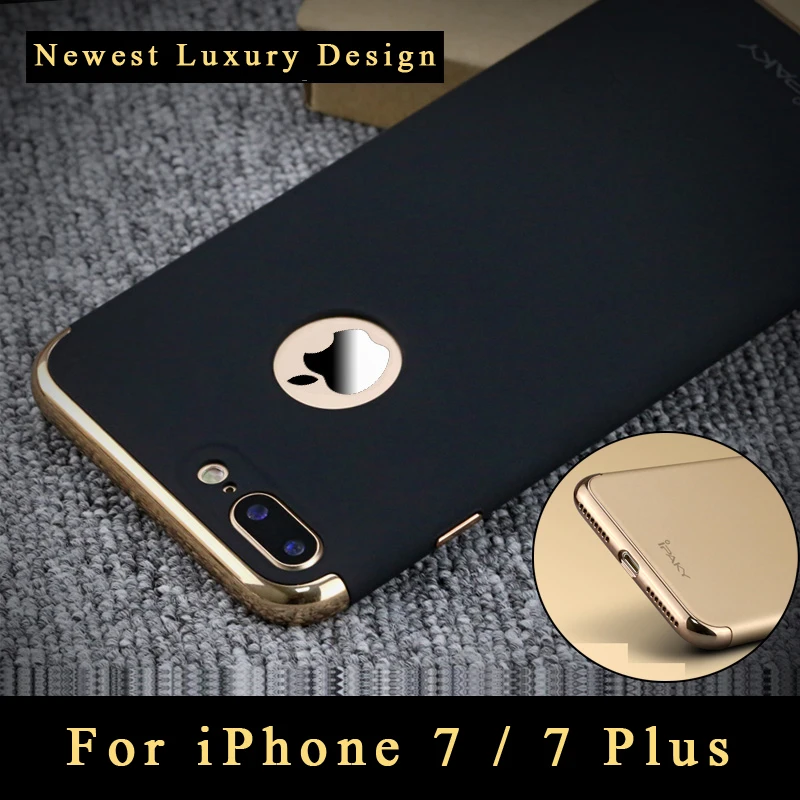 

ipaky 3 IN 1 plating Cases For iPhone 7 Plus Case Cover Luxury Coque For iPhone 7 Case Silm PC Cover For iPhone7 Phone Cases