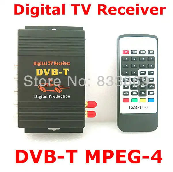4 видеовыхода, двойная антенна автомобиля DVB-T MPEG-4 цифровой ТВ двойной тюнер ТВ приемник Мини ТВ приставка для автомобиля DVD
