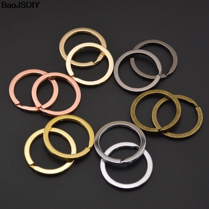 

(T13031)10 pieces 25mm 28mm 30mm 32mm 33mm 35mm 40mm Flat Circle Split rings DIY Key chains Findings Accessories