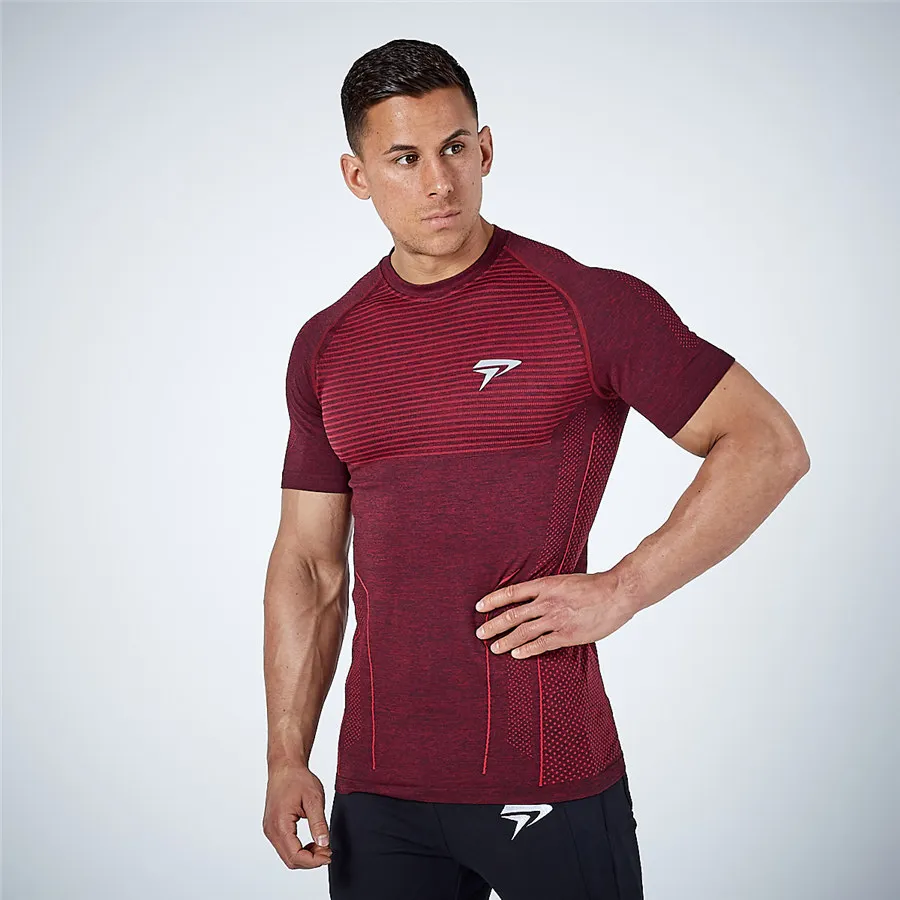 

2018 Quick Dry Rashgard Gym T Shirt Sport Shirt Men Short Sleeve Running Shirts Compression Gym Fitness Bodybuilding Tops Tees