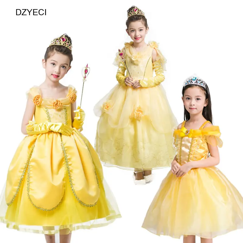 

DZYECI Sleeping Beauty Dress For Baby Girl Costume Halloween Belle Aurora Frock Kid Bridesmaid Flower Gown Child Deguisement 10T