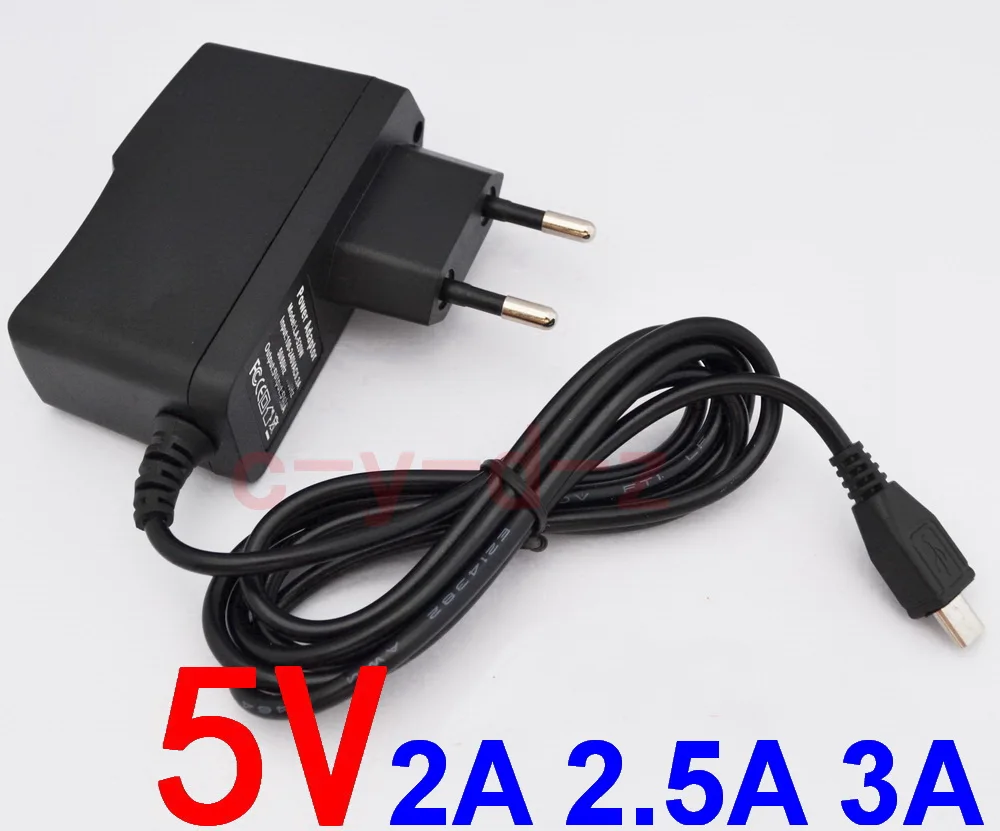 

1PCS High quality 5V 2A 2.5A 3A V8 EU plug Micro USB Charger Charging Adapter Power Supply Flat Plug For Raspberry Pi