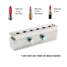 6 полостей 12,1 мм bic двух-Цветной алюминиевый сплав форма для губной помады, 6 слотов для карт отверстия в виде капли воды/КАПЛЕВИДНАЯ форма бальзам для губ. заполнения формы "сделай сам"