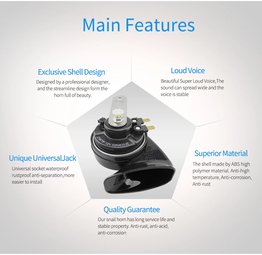 Новое поступление лакированной супер громкий звуковой сигнал улитка автомобильный гудок Высокое качество 12 в звуковой сигнал Водонепроницаемый 112 дБ 2 подходит для ПК для Toyota/Vw/Audi/Универсальный