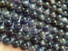 Envío Gratis loose beads strand de piedra iolite natural 8mm redondo liso diseño al por mayor para la joyería que hace