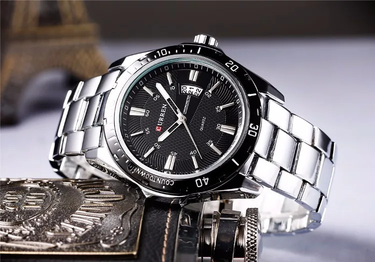 Top Luxury Brand CURREN Men Fashion Casual Business Watches Men's Quartz Clock Male stainless steel Strap Wrist Watch Relogio